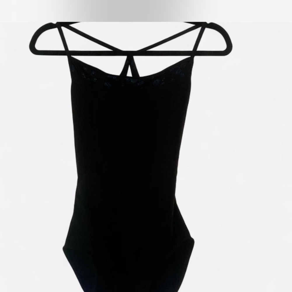 Black Blue floral Wear Moi leotard